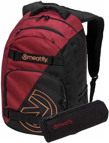 Meatfly Exile backpack, Red Brown - School Backpack - Main image