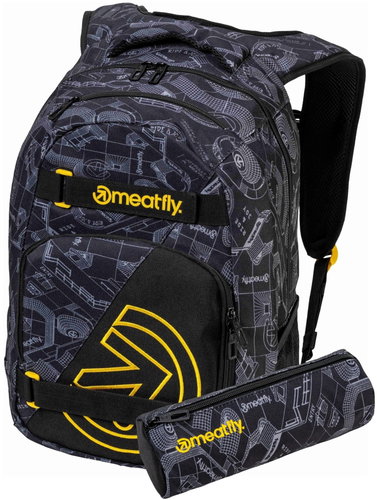 Meatfly Exile backpack, Blueprint Black - School Backpack - Main image
