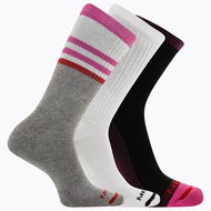 Merrell MEA33629C3B2 Cushioned Cotton Stripe Crew (3 packs) purple assorted 1 S/M - Socks