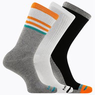 Merrell MEA33629C3B2 Cushioned Cotton Stripe Crew (3 packs) orange assorted M/L - Socks