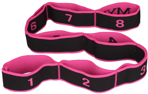 Merco Multipack 2 pcs Yoga 8 Cell Stretch Strap Black-Pink - Yoga Strap - Main image