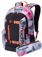Meatfly Basejumper 5 Backpack Blossom Grey/Black + Pencil Case Free - City Backpack