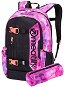 Meatfly Basejumper 6 Backpack, Universe Pink, Black - Školský batoh