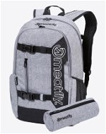 Meatfly BASEJUMPER Backpack, Grey Heather - Mestský batoh