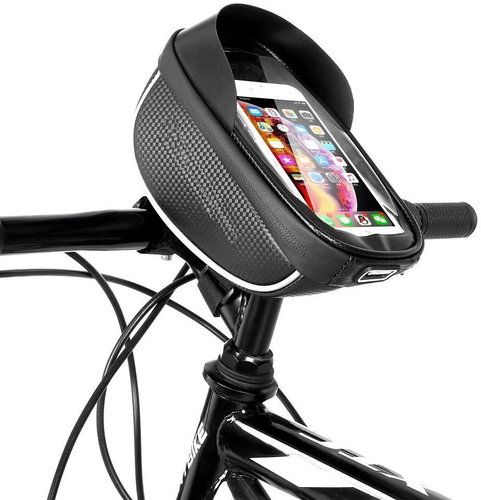 MG Bicycle Front bike bag with mobile phone case 1 l, black - Bike Bag - Main image