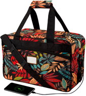 MG Travel Bag bag with built-in USB cable 20 l orange leaves - Travel Bag