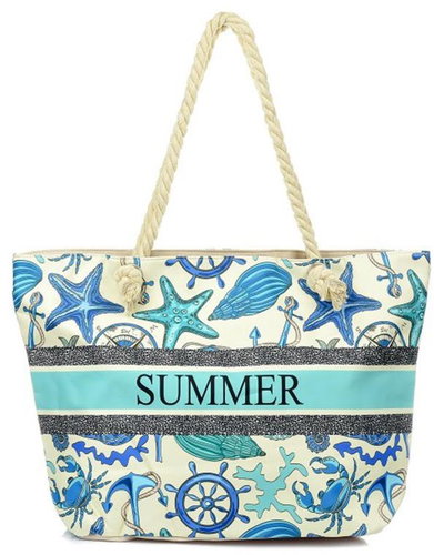 Jordan Collection Large Printed Beach Bag 6387-79 - Shoulder Bag - Main image