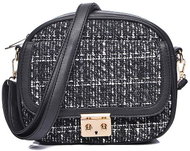 Intrigue Women's Tweed Crossbody Bag Black/white - Handbag
