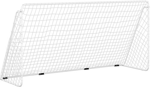 VidaXL Football goal with net, steel, white, 366 × 122 × 182 cm - Football Goal - Main image
