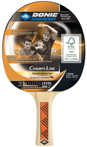 Donic Table Tennis Bat Champs Line 200 FSC - Table Tennis Paddle - Main image