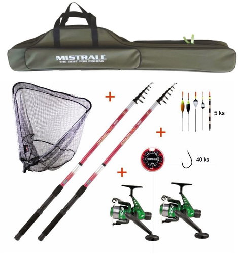 Mistrall Dětský rybářský set s pruty 2,7 m, 50 g + zelené pouzdro - Fishing Kit  - Main image