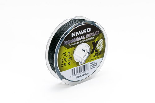 Mivardi Lanyard Terminal X4 Braid Green 15 m 0,10 mm 7,75 kg - Cord - Main image