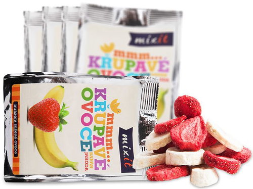 Mixit Crunchy Fruit Pocket - Banana + Strawberry (5pcs) - Freeze-Dried Fruit - Main image