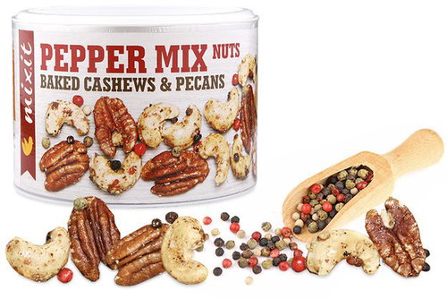 Pepper Mix - Baked Cashews and Pecans Main image Pepper Mix - Baked Cashews and Pecans - Nuts - Main image