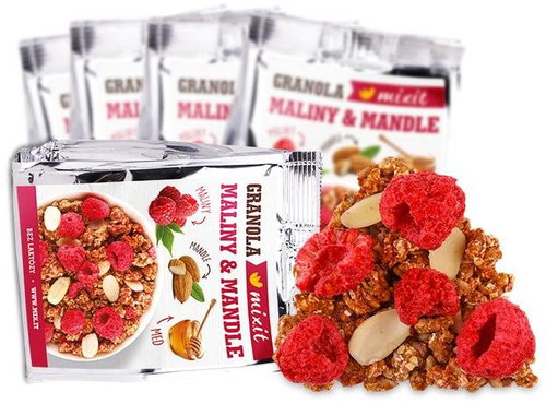 Mixit Granola from the oven into the pocket - Raspberries and almonds - Granola - Main image