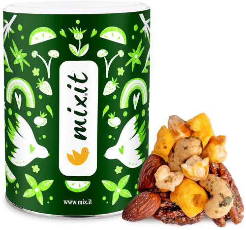 Mixit Crunchy mix Cheese, crunchy corn and nuts with bear garlic - Healthy Crisps - Main image