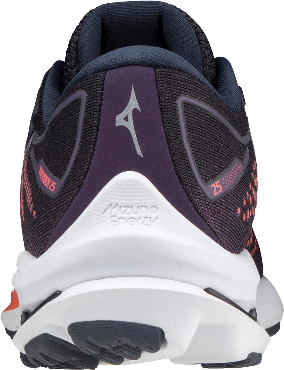 MIZUNO WAVE RIDER 25 Montana Grape Dapple Grey Living Coral size