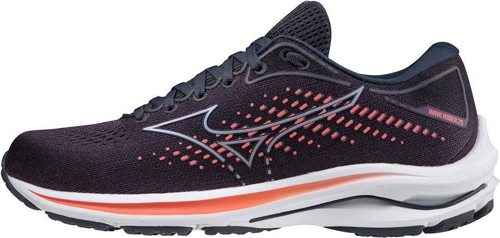 MIZUNO WAVE RIDER 25 Montana Grape Dapple Grey Living Coral size