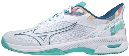 Mizuno Wave Exceed Tour 5 AC white/turquoise EU 40 / 255 mm - Tennis Shoes - Main image