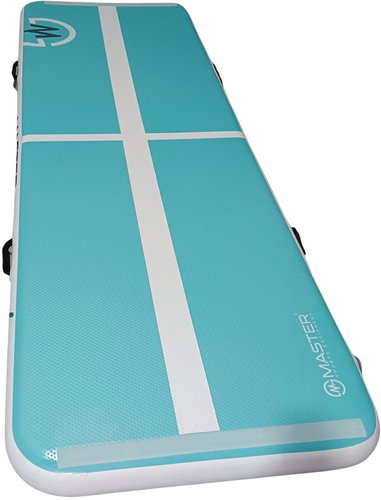 MASTER Airtrack inflatable mat 200 × 100 × 10 cm, teal white - Airtrack  - Main image