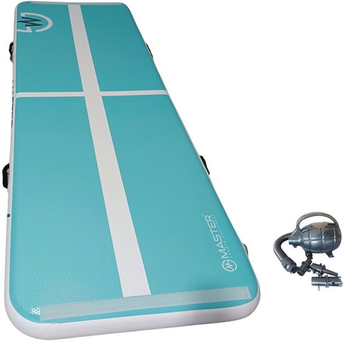MASTER Airtrack nafukovací žíněnka 400 × 100 × 10 cm, modrozelená bílá - Airtrack - Hlavný obrázok