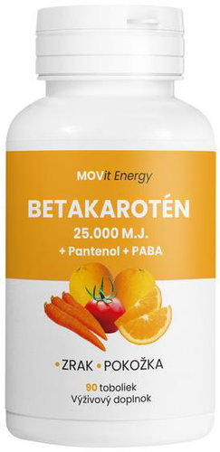 MOVit Energy Betacarotene 25.000 IU + Panthenol + PABA, 90 capsules - Vitamin A - Main image