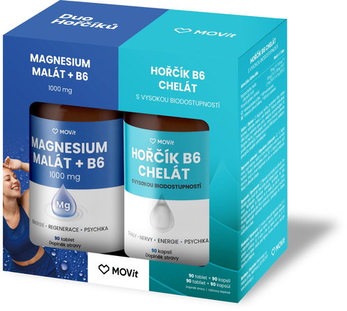 MOVit Energy Duo Hořčíků - Malát & Bisglycinát, 90 tablet + 90 kapslí - Magnesium - Main image