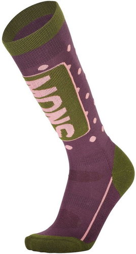 Mons Royale Mons Tech Cushion Sock, Blackberry/Avocado, size 38-40 - Ski socks - Main image