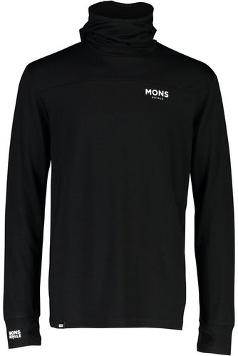 Mons Royale Yotei Powder Hood LS, Black, size S - T-Shirt - Main image