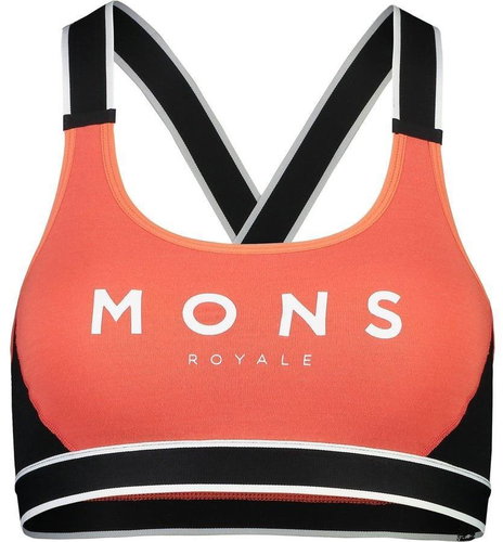 Mons Royale Stella X-Back Bra Hot Coral / Black sized. L - Bra - Main image