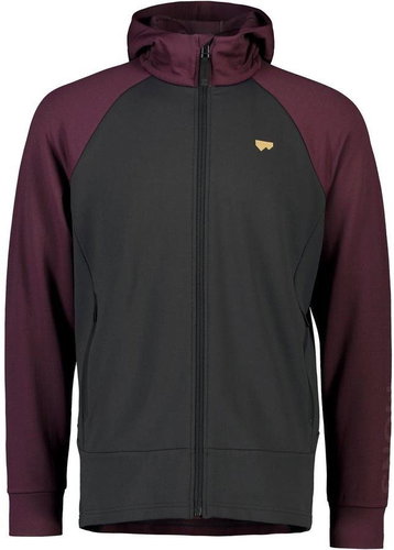 Mons Royale Nevis Wool Fleece Hood Wine / Black vel. L - Mikina - Main image