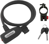 Force Lux 120cm/8mm spiral lock with holder, black - Bike Lock