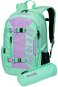 Meatfly Basejumper backpack, Lavender / Green Mint, 22 L + free pencil case - City Backpack