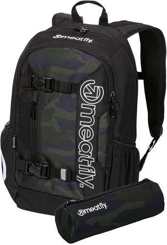 Meatfly Basejumper backpack, Rampage Camo / Black, 22 L + free pencil case - City Backpack - Main image