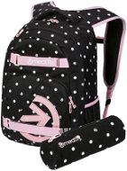Meatfly Exile backpack, Black Dots, 24 L + free pencil case - City Backpack