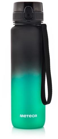 METEOR tritan sports bottle 1 l, black-green - Bidon - Main image