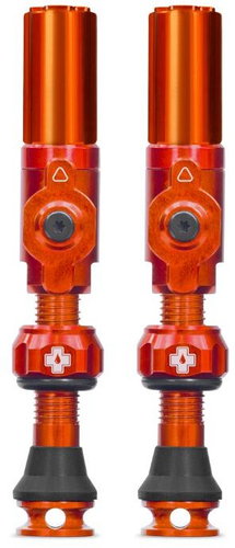 Big Bore Hybrid Tubeless Valves Orange Medium - Bike Valve - Main image