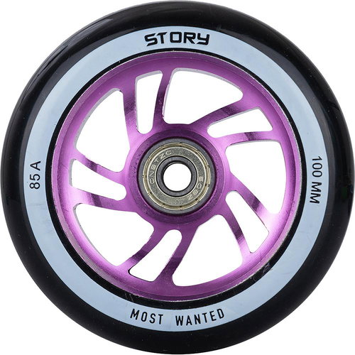 Story Bandit DOS Stunt 2 pcs 100 mm Scooter wheels purple - Scooter Wheels - Main image