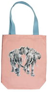 Wrendale Designs Solid canvas bag Elephants - Shopping Bag