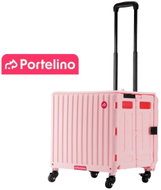 Portelino skládací nákupní vozík 50 l, růžový - Shopping Trolley