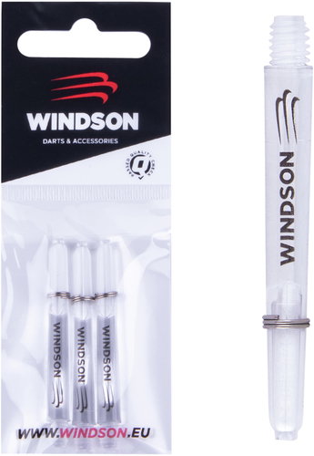 WINDSON PC Shaft Medium, 42mm, transparent white, blue, red, 9 pcs Main image WINDSON PC Shaft Medium, 42mm, transparent white, blue, red, 9 pcs - Dart Shafts - Main image