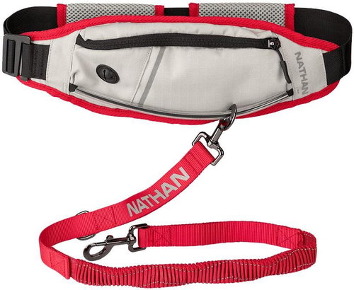 Nathan K9 Series Runner's Waistpack with Leash for Canicross, Grey - Bum Bag - Main image