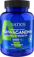 NATIOS Ashwagandha Extract, 5000 mg, Extra Strength, 90 veganských kapslí - Ashwagandha