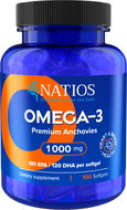 NATIOS Omega-3 Premium Anchovies, 1000 mg, 100 softgel kapslí - Omega 3