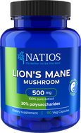 NATIOS Lion's Mane Extract, 500 mg, 30% polysaccharides, 90 vegan capsules - Herbal Extract