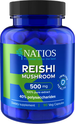 NATIOS Reishi Extract, 500 mg, 40% polysaccharides, 90 vegan capsules - Reishi - Main image