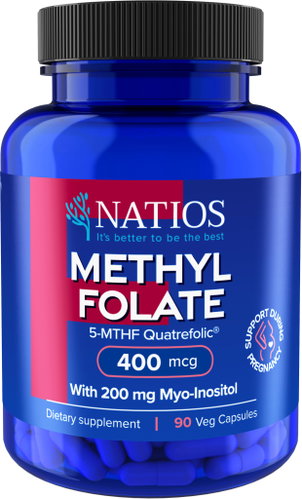 NATIOS Methyl Folate, Active Folic Acid, 400 mcg, 90 vegan capsules - Vitamin B - Main image