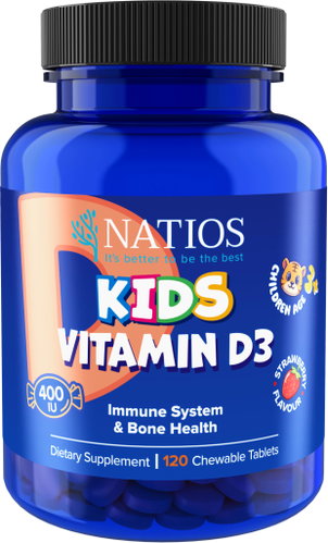 NATIOS Kids Vitamin D3, 400 IU, 120 strawberry sucking tablets - Vitamin D3 - Main image
