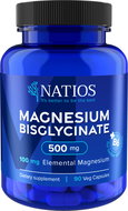 NATIOS Magnesium Bisglycinate 500 mg + B6, 90 veg. capsules, (elemental magnesium 100 mg) - Minerals