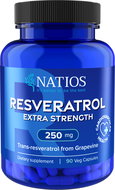NATIOS Resveratrol, Extra Strength, 250 mg, 90 vegan capsules - Resveratrol